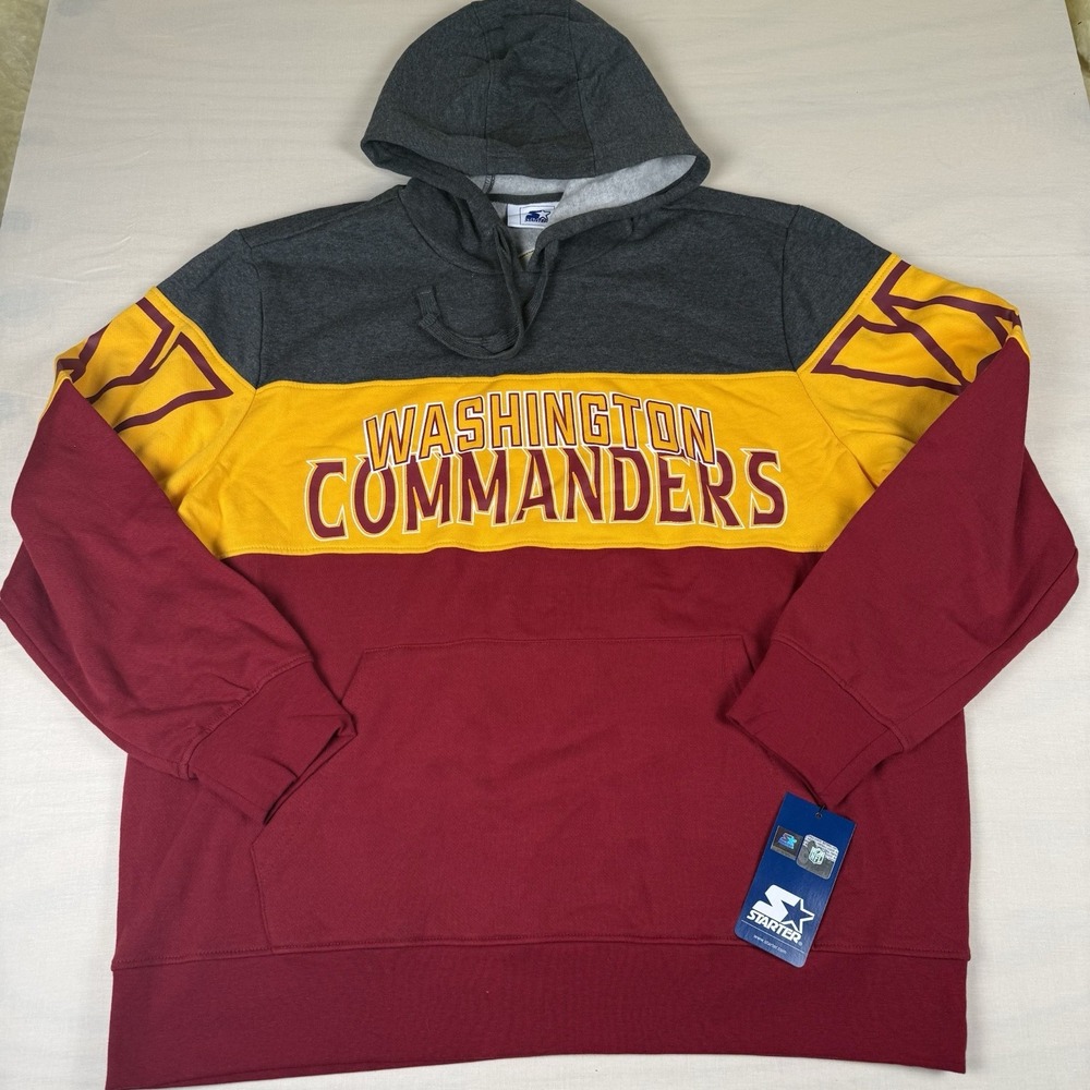 Starter Washington Commanders Pullover Hoodie XXL NWT NFL Fleece Sweatshirt